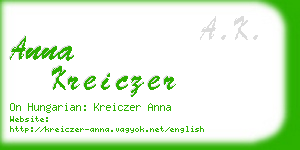 anna kreiczer business card